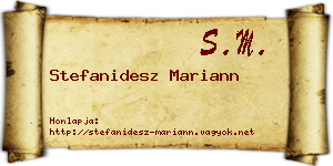 Stefanidesz Mariann névjegykártya
